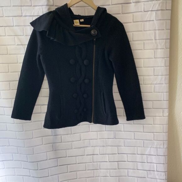 Anthropologie Sparrow Black Knit Jacket Size S - Picture 1 of 3